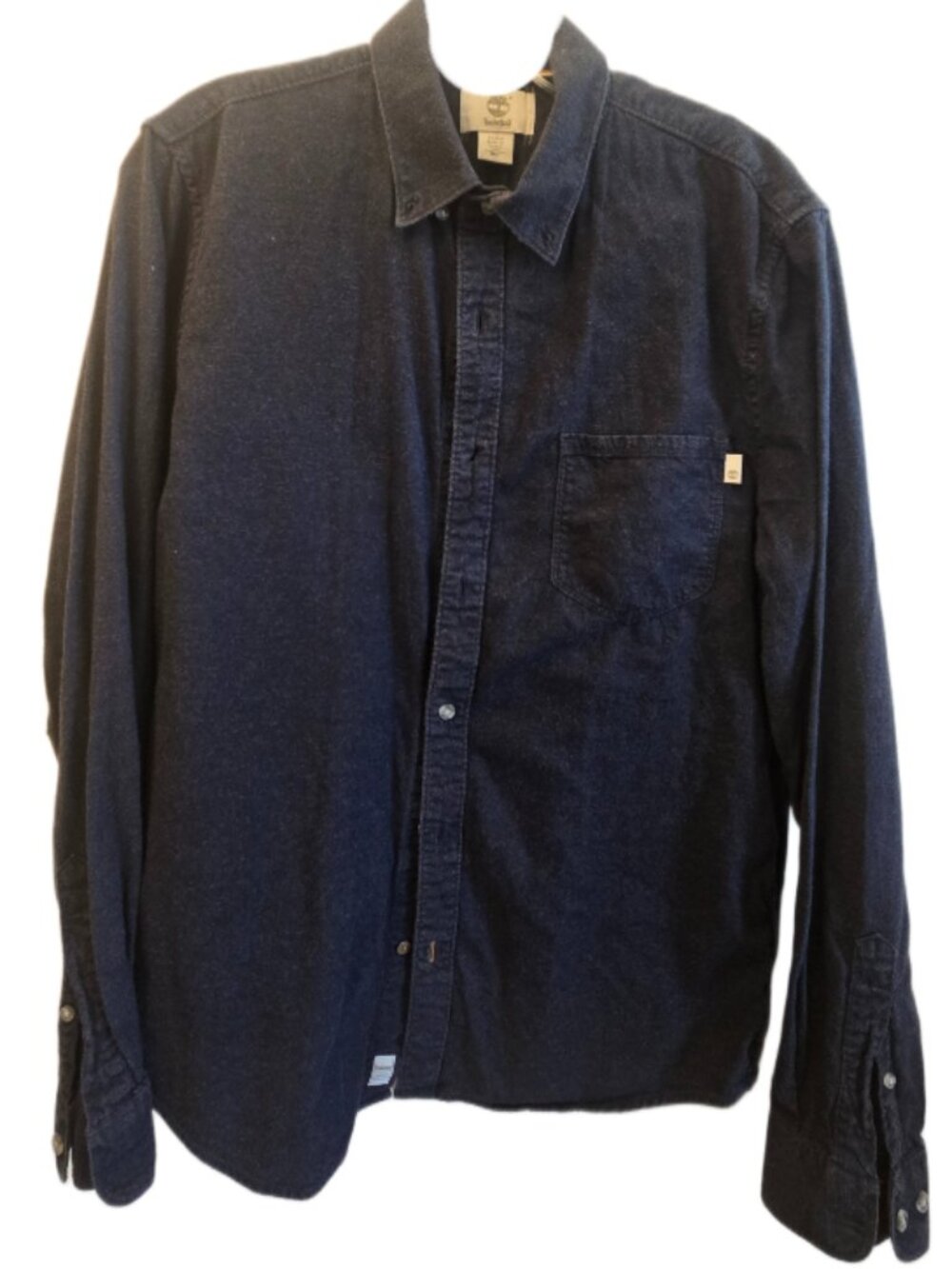 Mens Timberland Dark Blue Slim Fit Flannel Shirt Button Down
